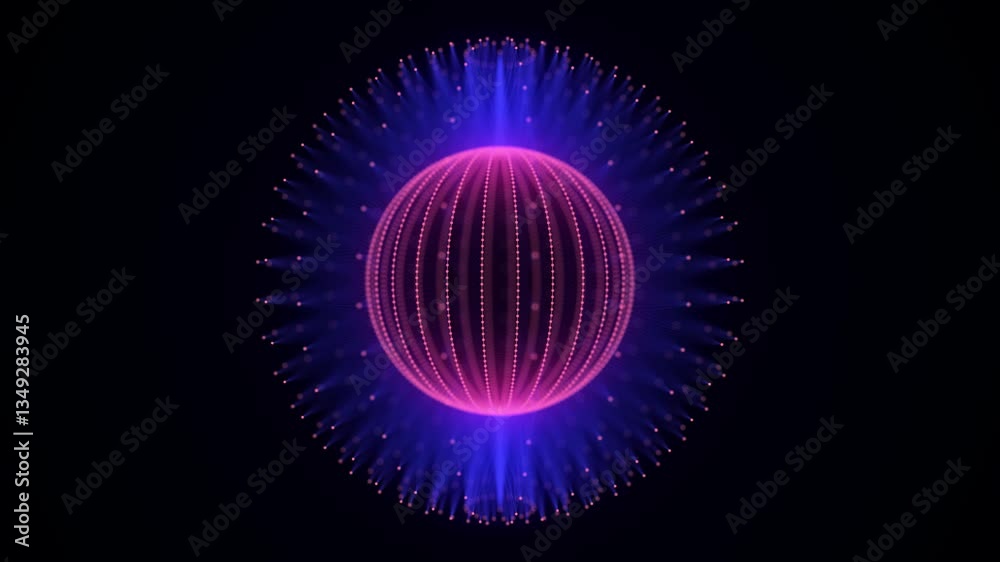 Poster blue sphere consisting of points and lines. modern wireframe elements. technology grid sphere. 3d re