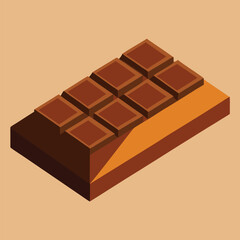 Chocolate Bar Illustration – Sweet Cocoa Treat in Flat Design