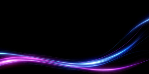 Abstract lines.Neon lines of speed and fast wind. effect of moving at the speed of light. Blue glow effect. Magic shiny line. Neon. Background.	