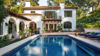 Mediterranean-Style Villa with Pool and Lush Gardens