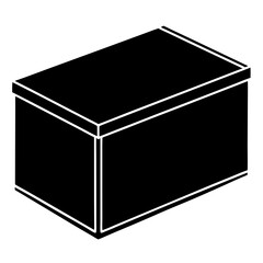 Unveiling the Mystery: A striking silhouette of a closed box. Its clean lines and strong contrast hint at contents unseen, sparking curiosity.