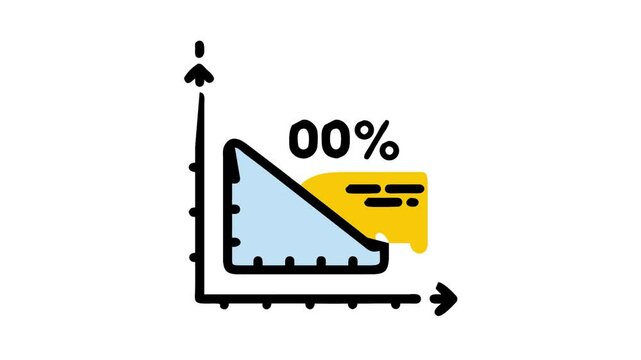Pareto chart line icon animation