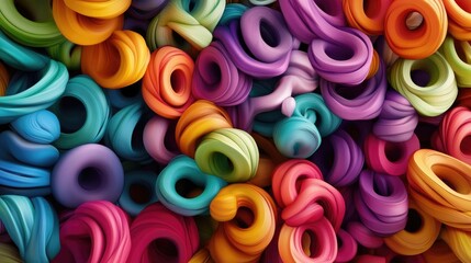 3D illustration of twisted colorful shapes