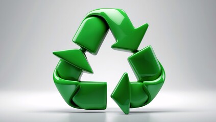 Fototapeta premium Stylized green recycling symbol representing sustainability and environmental awareness.