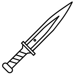Modern Knife Outline Vector Art