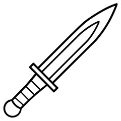 Modern Knife Outline Vector Art