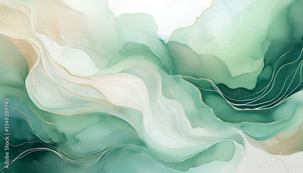 Aufkleber abstract green watercolor background. abstract green background with smoke. green liquid. abstract c