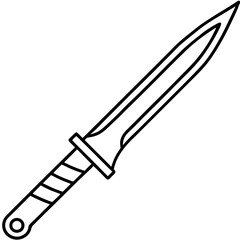 Modern Knife Outline Vector Art