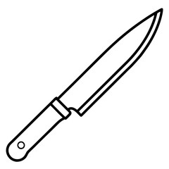 Modern Knife Outline Vector Art