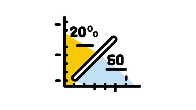 Pareto chart line icon animation