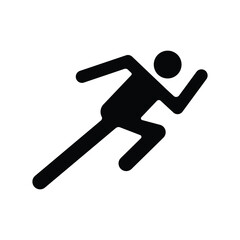 Black silhouette of a man running vector design on a white background