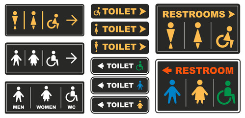 Fototapeta premium Toilet icon vector illustration. Girls and boys restrooms sign and symbol