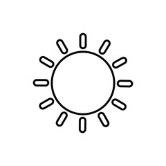 Sun Icon Vector Illustration Line Art Brightness, Intensity Settings