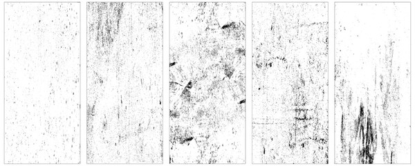 Set of black grunge texture isolated on a white background.