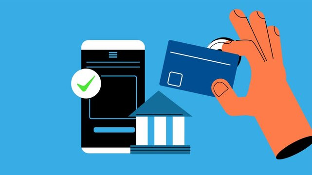 Animation concept of online banking, suitable for financial and banking related content