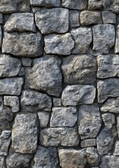 Obraz premium Gray stone wall texture, close up view, fortress exterior, daylight