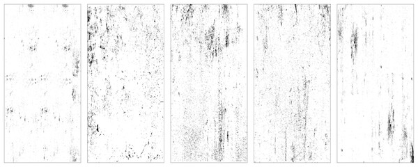 Grunge overlay textures. Distress textures.Vector template.