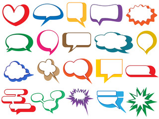 吹き出し■立体風のカラフルな吹き出しセット