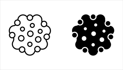 Cancer cell icon set, cancer disease vector illustration on white background