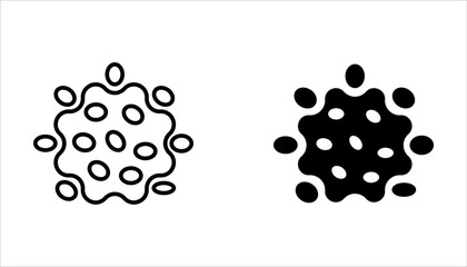 Cancer cell icon set, cancer disease vector illustration on white background