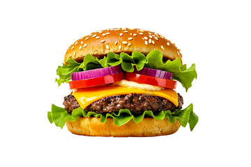 hamburger on white background