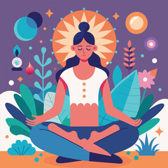 yoga woman in lotus position