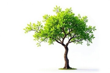 Single branch of tree against white background, tree branch, solo