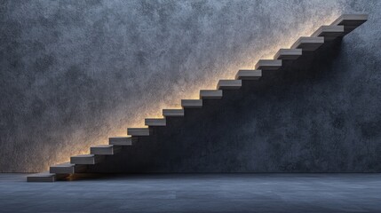 Illuminated Staircase: A Path to Success