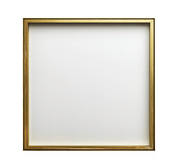 Golden Square Frame: An elegant golden square frame, isolated, offering a sense of artistry, creativity, and the potential for a beautiful display or a stunning piece of art.