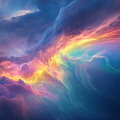 Fototapeta premium Luminous cloudscape with vibrant hues and ethereal atmosphere