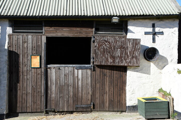 An empty stable in an equestrian centre