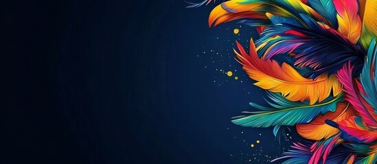 Vibrant Brazilian Carnival Banner on Dark Blue Background