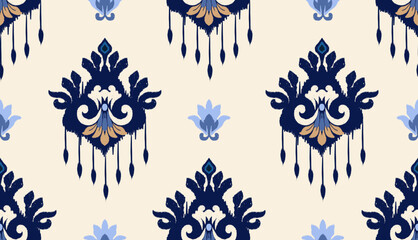 geometric ethnic vintage texture vector art design. textile fashion pattern line ikat seamless pattern and batik fabric texture asian background wallpaper geometry indian. Ethnic abstract ikat art .
