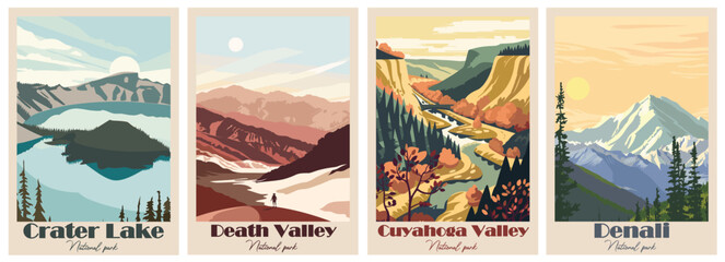 Collection Vintage National Park Posters National Park Art Prints, Nature Wall Art, and Mountain Print Travel Wall Art Living Room Bedroom Bathroom Decor. © DesignerThc