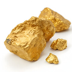 Raw Gold isolated on white background