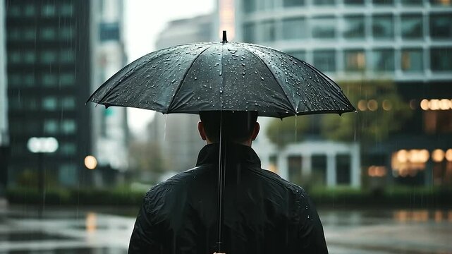 Disappointed Person in the Rain After Missed Opportunity