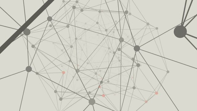 Neural network in vintage flat design style