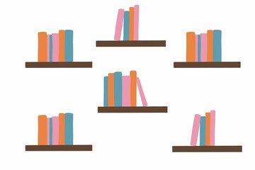 Book shelf, books on shelfe, library 