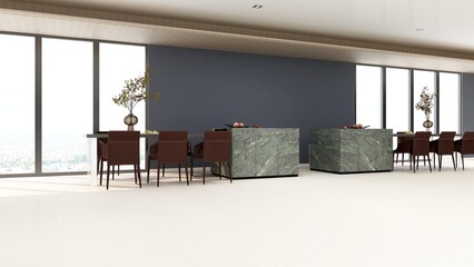 office pantry area 3d render interior design