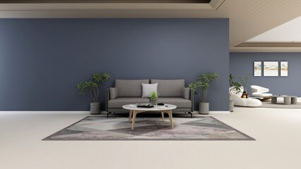 Modern office lounge room with minimalist design interior for wall logo mockup