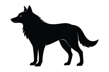 Wolf silhouette vectot art illustration