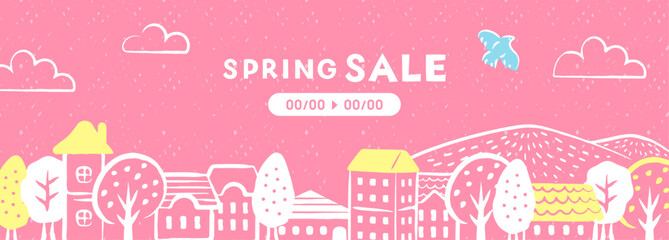 手描きの背景イラスト_町並み_2