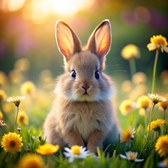 a fluffy baby bunny with big sparkling eyes.