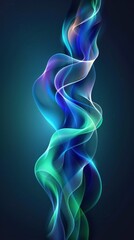 Abstract vertical swirling colored lines on dark background