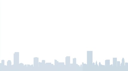 Naklejka premium Light cityscape silhouette, urban horizon