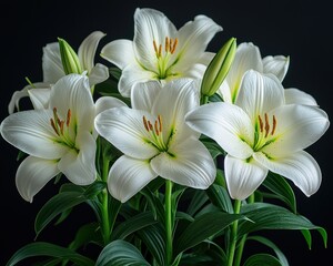 Fototapeta premium Elegant white lilies