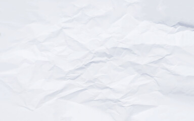 Sheet of white crumpled paper as background, closeup. White clean crumpled paper background. Horizontal crumpled empty paper template for posters and banners. Vector illustration