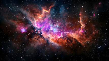 Naklejka premium Colorful Nebula In Deep Space
