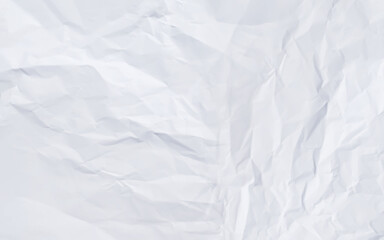 White clean crumpled paper background. Horizontal crumpled empty paper template for posters and banners. Vector illustration