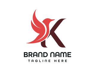  E F K letter bird logo